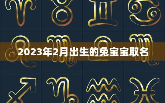 2023年2月出生的兔宝宝取名，2023年属兔几月出生命运