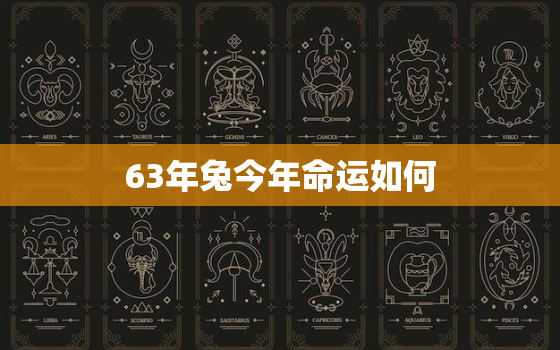 63年兔今年命运如何，63年兔今年命运如何呢