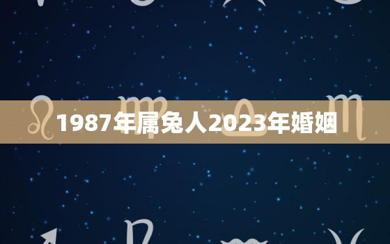 1987年属兔人2023年婚姻，1987年兔女2023年感情与婚姻