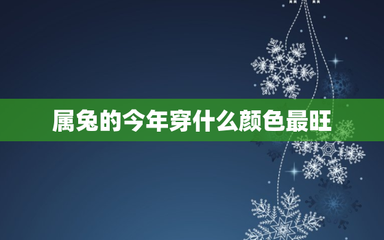 属兔的今年穿什么颜色最旺，属兔人今年穿什么样的衣服最好