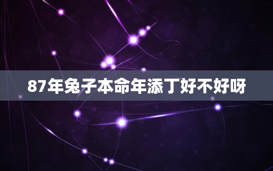 87年兔子本命年添丁好不好呀，87年兔子本命年添丁好不好呀女生