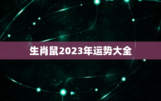 生肖鼠2023年运势大全，1972年生肖鼠2023年运势大全