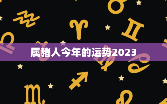 属猪人今年的运势2023，属猪人今年的运势和运程