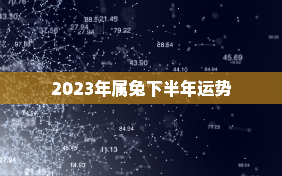 2023年属兔下半年运势，2023年属兔运势和财运怎么样