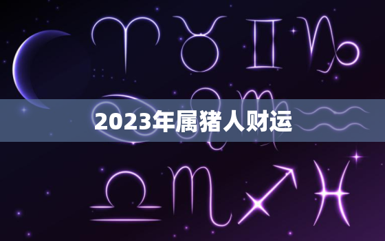 2023年属猪人财运，2023年属猪人财运方位