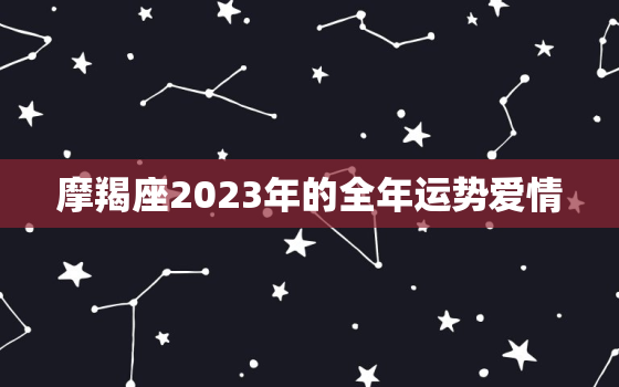 摩羯座2023年的全年运势爱情，摩羯座2023年的全年运势爱情分析