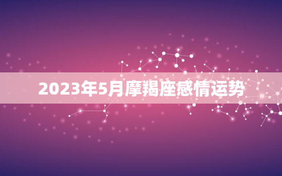 2023年5月摩羯座感情运势，2023年5月摩羯座感情运势