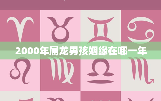 2000年属龙男孩姻缘在哪一年，2000年属龙男孩2023年姻缘怎么样