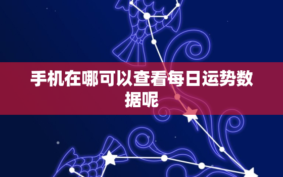 手机在哪可以查看每日运势数据呢，查每日运程比较准的app