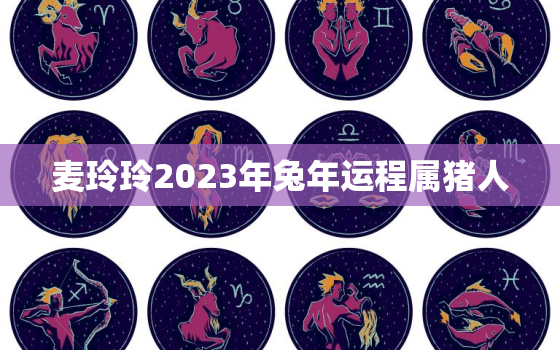 麦玲玲2023年兔年运程属猪人，属兔2023年麦玲玲