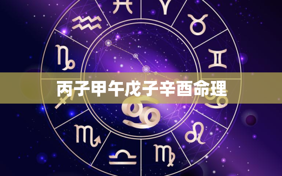 丙子甲午戊子辛酉命理，丙子甲午戊子辛酉命理如何