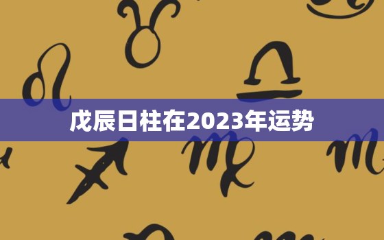 戊辰日柱在2023年运势，戊辰日柱2023年流年运势