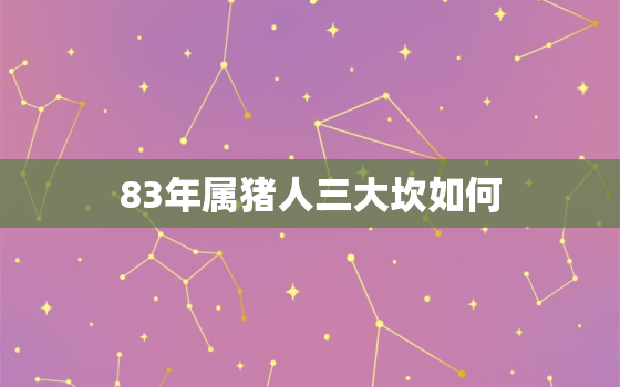 83年属猪人三大坎如何，83年属猪的三大坎坷