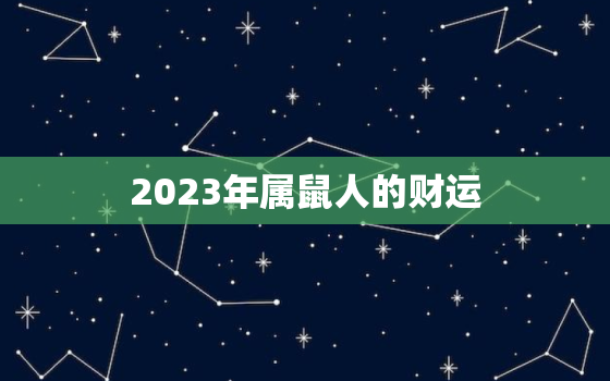 2023年属鼠人的财运，2023年属鼠人的财运怎么样