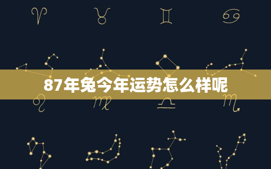 87年兔今年运势怎么样呢，87年兔今年运势怎么样呢女