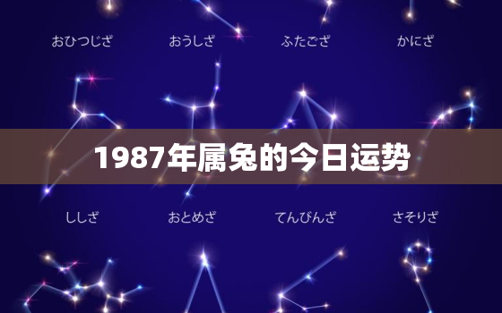 1987年属兔的今日运势，1987年属兔今日运势偏财运