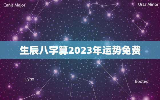 生辰八字算2023年运势免费，免费生辰八字算2020年运势