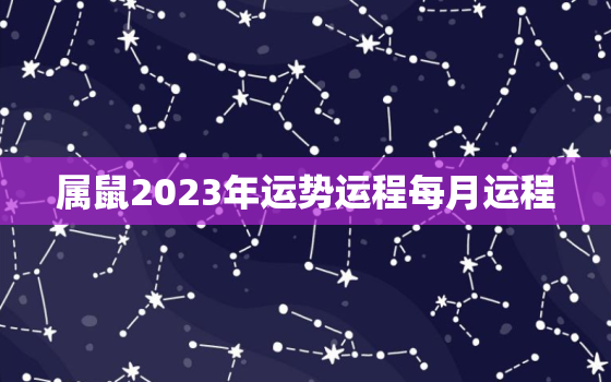 属鼠2023年运势运程每月运程，属鼠2023年运势及运程