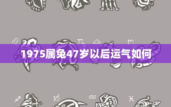 1975属兔47岁以后运气如何，1975属兔46岁以后运气福缘殿