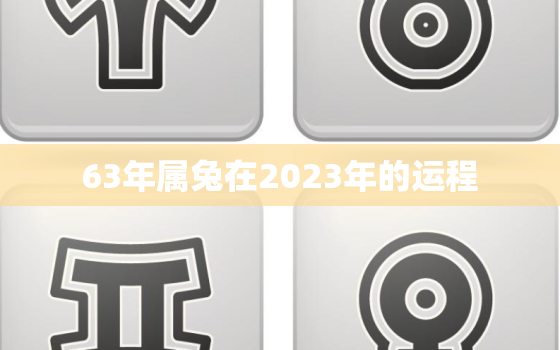 63年属兔在2023年的运程，63年属兔60岁有一劫2023年