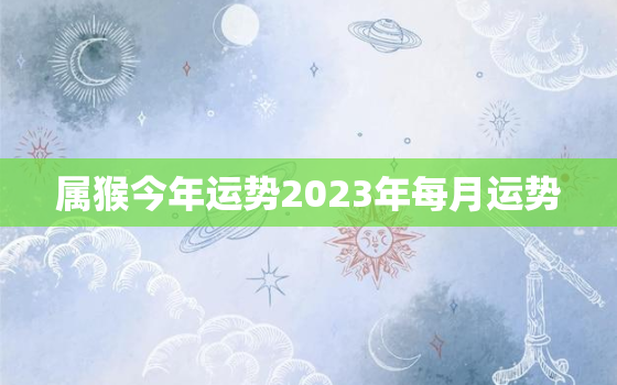 属猴今年运势2023年每月运势，属猴人2023运势运程每月运程