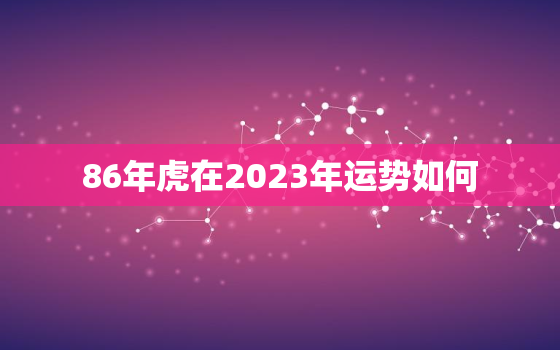 86年虎在2023年运势如何，86年属虎2023年运势怎么样