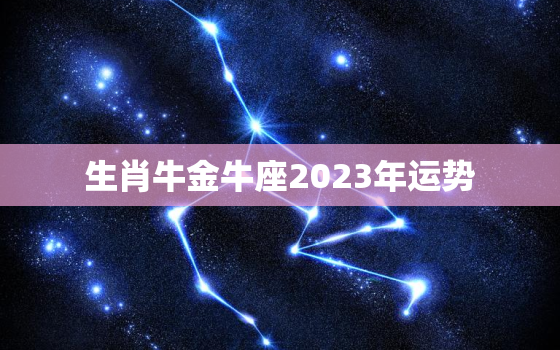 生肖牛金牛座2023年运势，生肖牛金牛座2023年运势及运程