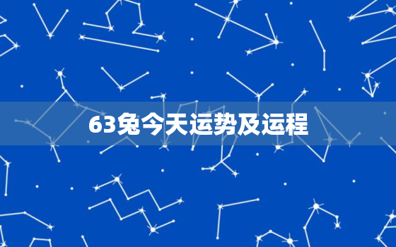 63兔今天运势及运程，63兔人今日运势