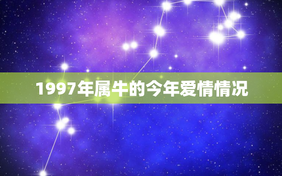 1997年属牛的今年爱情情况，1997年属牛人2023年运势爱情