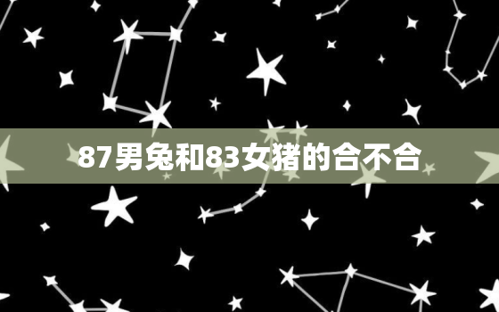 87男兔和83女猪的合不合，87男兔83女猪的婚姻怎么样