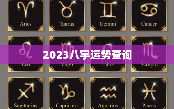 2023八字运势查询，2023运气