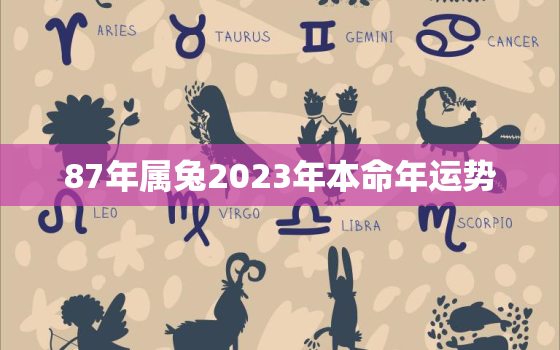 87年属兔2023年本命年运势，87年属兔2023年本命年运势女