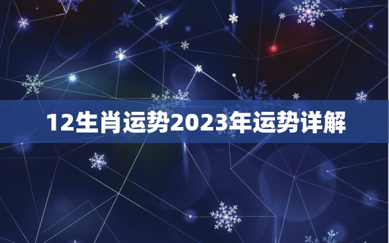 12生肖运势2023年运势详解，12生肖运势2023年运势详解老黄历