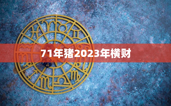 71年猪2023年横财(猪年财运延续2023年财富大爆发)