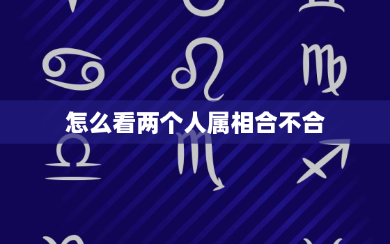 怎么看两个人属相合不合(如何判断两人缘分是否合适)