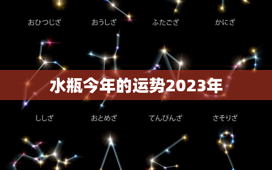 水瓶今年的运势2023年(顺势而为财运亨通)