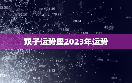 双子运势座2023年运势(事业顺遂财运亨通)