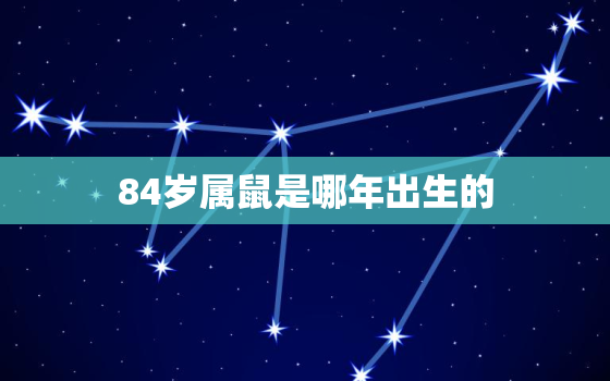 84岁属鼠是哪年出生的(揭秘属鼠人的性格特点和运势)