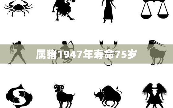 属猪1947年寿命75岁(猪年出生的人预期寿命如何)