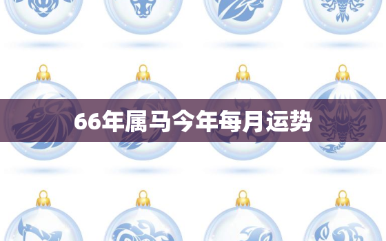 66年属马今年每月运势(马年好运连连月月财源滚滚)