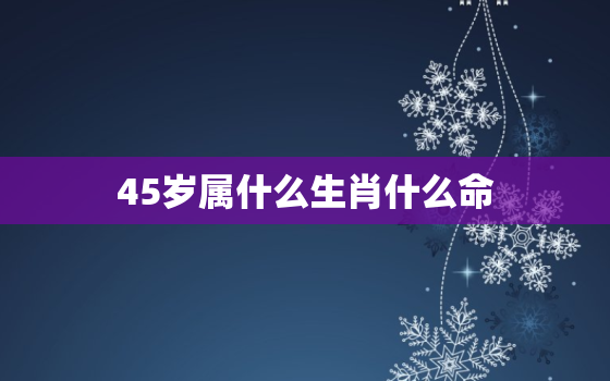 45岁属什么生肖什么命(解读命运与生肖的奥秘)