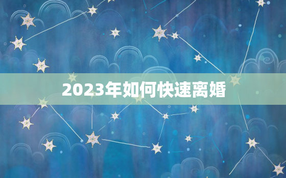 2023年如何快速离婚(实用技巧分享)