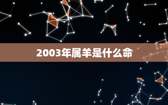 2003年属羊是什么命(解析属羊人的性格特点和命运趋势)