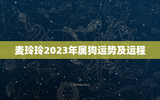 麦玲玲2023年属狗运势及运程(狗年大展宏图财运亨通事业上升势头强劲)