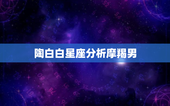 陶白白星座分析摩羯男(摩羯男的性格特点及情感表现)