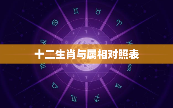 十二生肖与属相对照表(了解你的属相掌握你的命运)