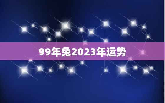 99年兔2023年运势(事业顺遂财运亨通)