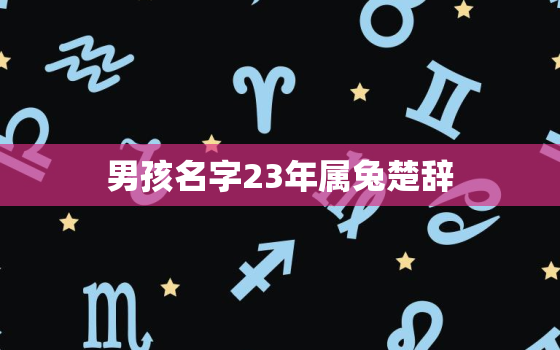 男孩名字23年属兔楚辞(如何选择最佳名字)