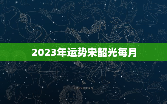 2023年运势宋韶光每月(详解事业顺遂财运亨通)