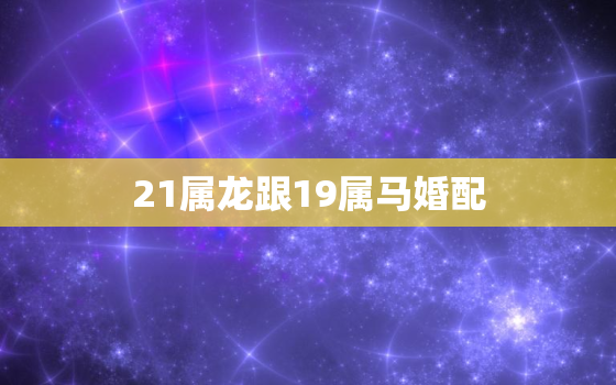 21属龙跟19属马婚配，属龙的跟属马的相配吗？